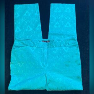 Teal Patterned Pants